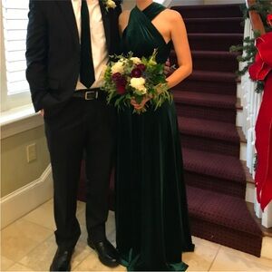 Revelry Teal Satin Convertible Dress